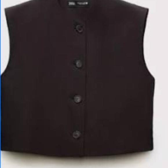 ZARA Black Cropped Vest - Picture 2 of 2